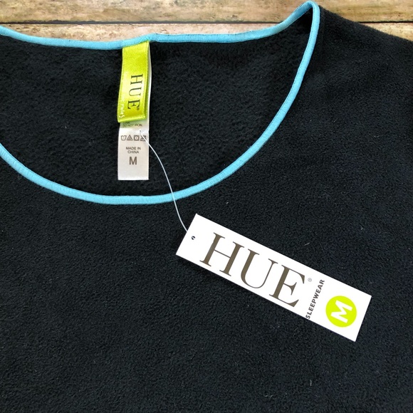 HUE Black Fleece Pajama Top. NWT - Picture 3 of 4